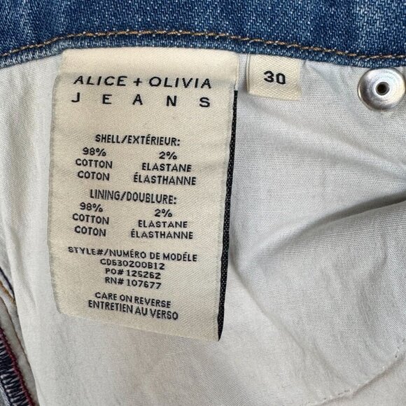 ALICE +OLIVIA Fabulous Mid Rise 70s Bootcut Jeans; Best Intentions Wash Size 30 - Picture 11 of 16